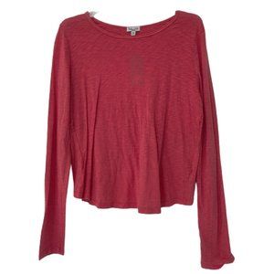 NWT Splendid Women's Crossback Long Sleeve Cotton Tee Pink Size M $80